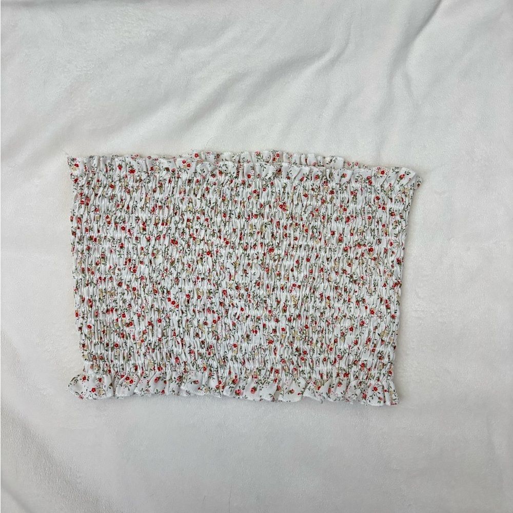Princess Polly White Floral Smocked Top